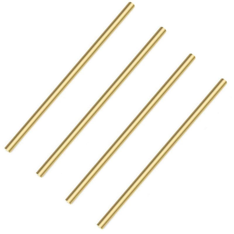 PGCOKO 4PCS 1/2 inch Solid Round Brass Rod Lathe Bar Stock Kit for DIY Craft Tool, 12.5mm / 1/2 inch in Diameter 12 inch in Length - Image 1